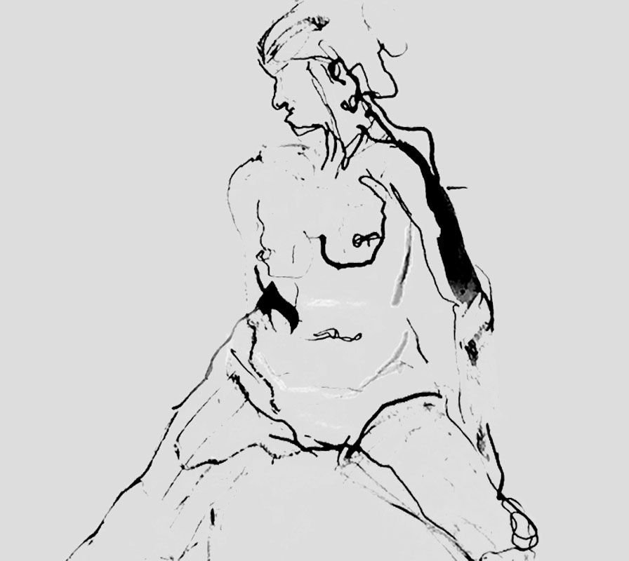 Croquis skitse i tusch Croquis skitse i tusch